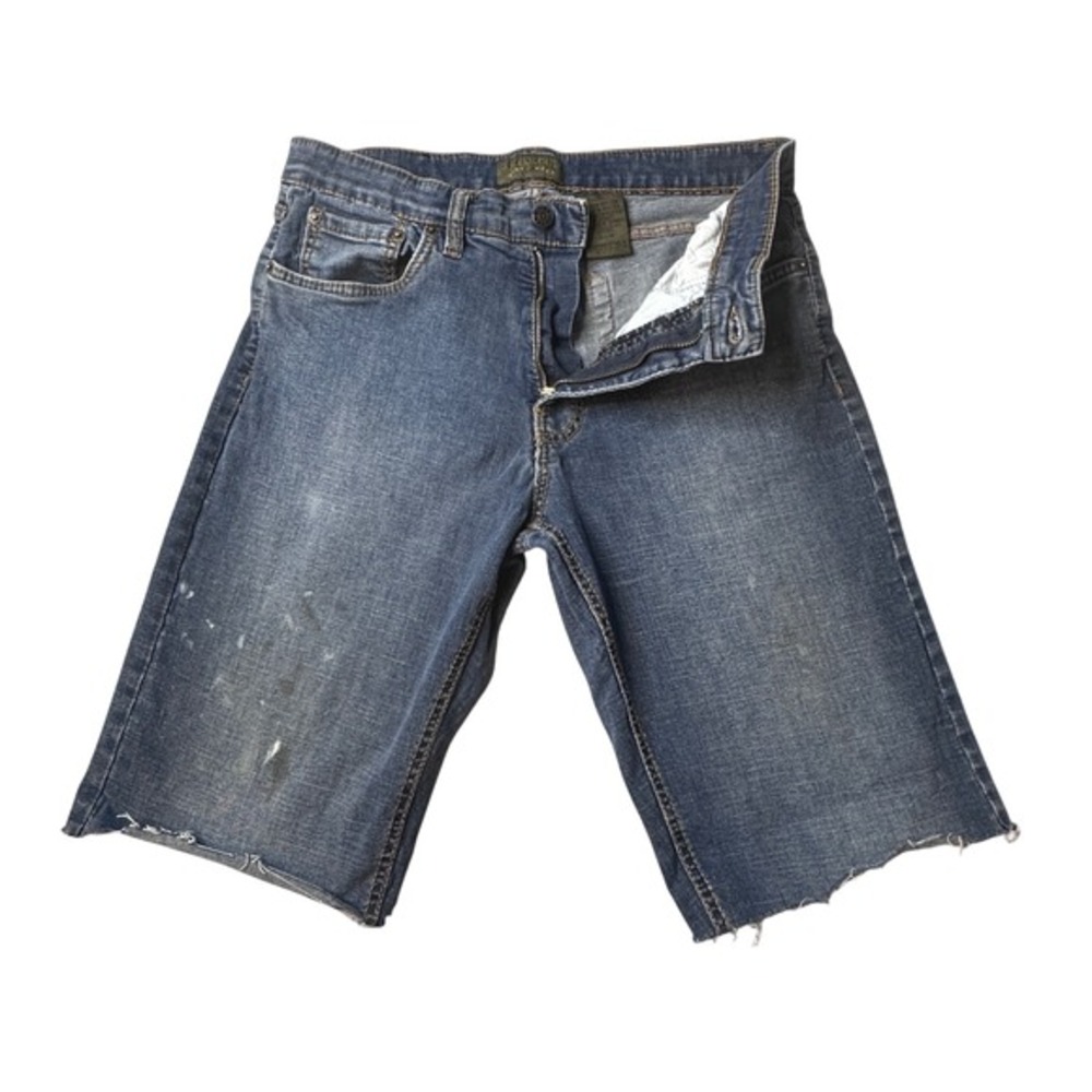 Urban‎ Star Denim Shorts Mens 34 Blue Cut Off Raw Hem Stretch Casual Jorts Y2K